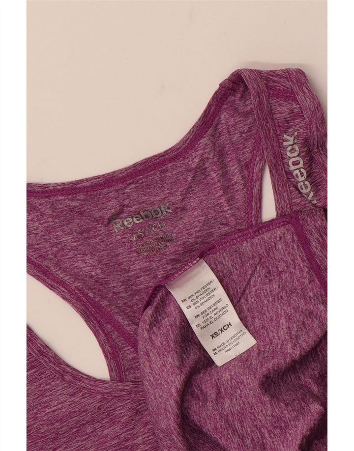 Canotta REEBOK da donna UK 6 XS Poliestere chiazzato viola
