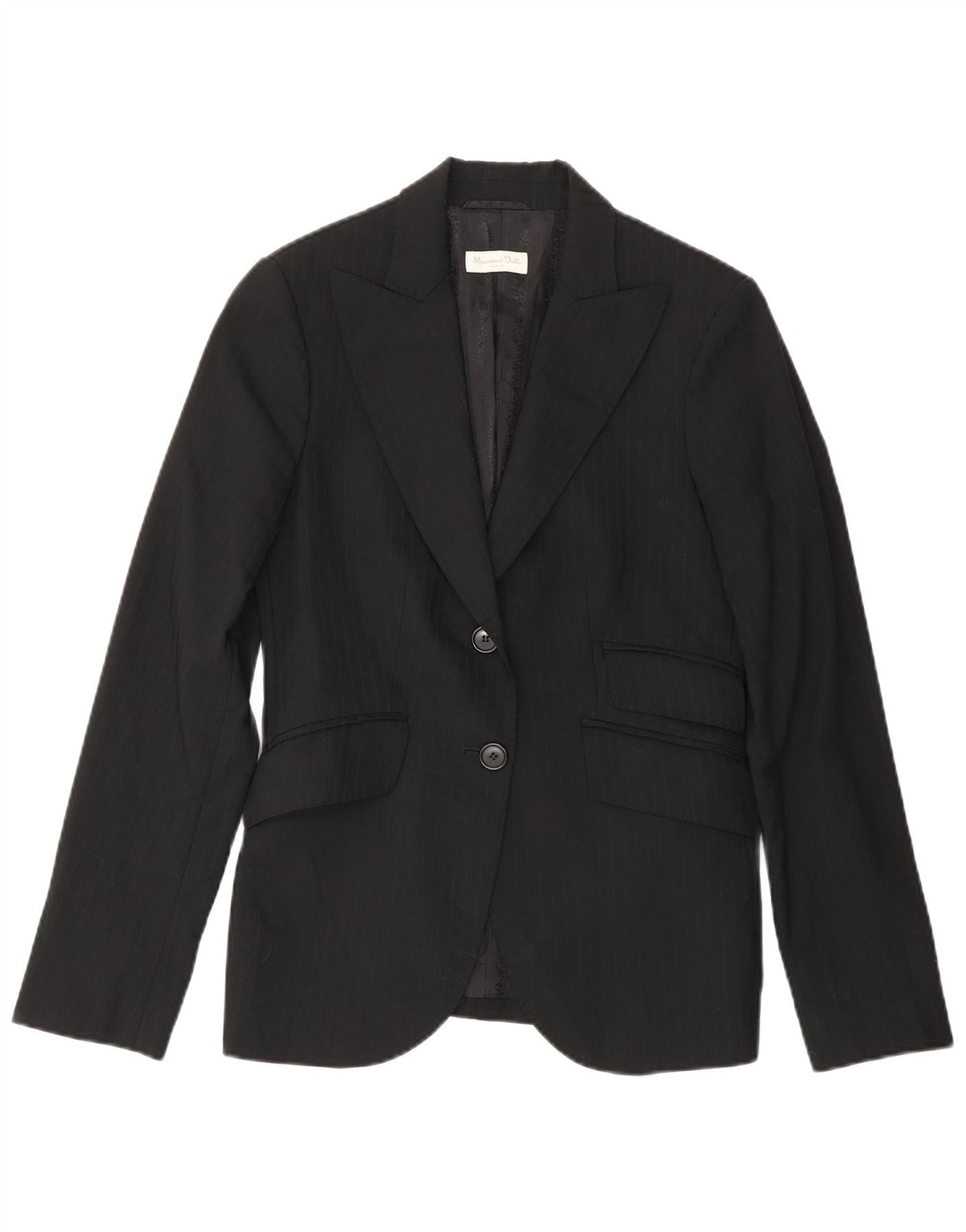 Giacca blazer da donna a 2 bottoni Massimo Dutti EU 38 piccolo gessato nero