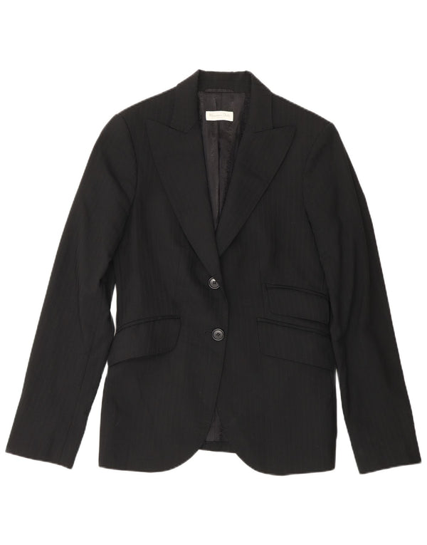 Giacca blazer da donna a 2 bottoni Massimo Dutti EU 38 piccolo gessato nero
