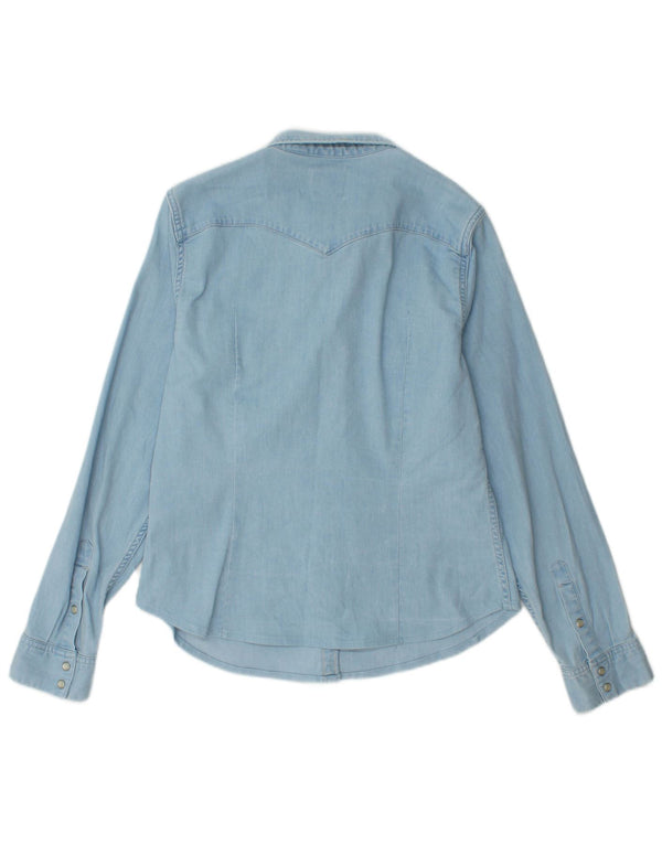 Camicia in denim su misura da donna Levi's UK 14 grande cotone blu