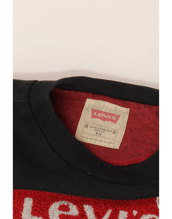 Felpa grafica per ragazzi Levi's 11-12 anni in cotone nero