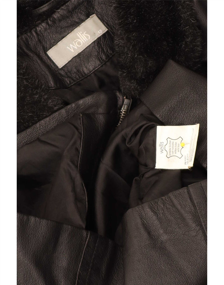 Wallis Giacca in pelle da donna UK 12 Medium Nero
