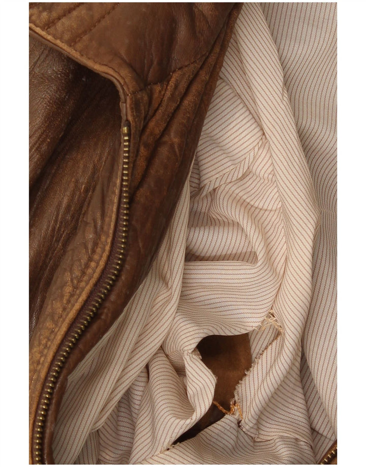 Giacca in pelle vintage da uomo UK 40 grande marrone