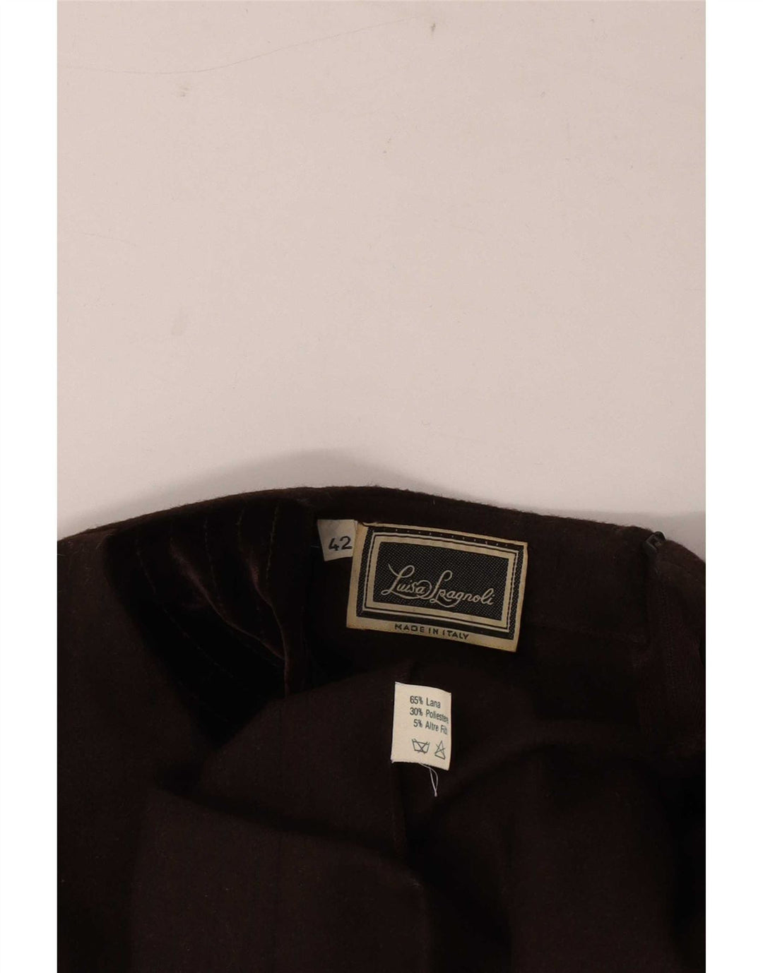 Abito a trapezio da donna a maniche lunghe Luisa Spagnoli IT 42 Lana Marrone Medio
