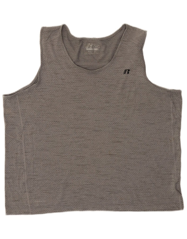 RUSSELL ATHLETIC Canotta Dri-Power da uomo UK 46/48 XL Grigio chiazzato
