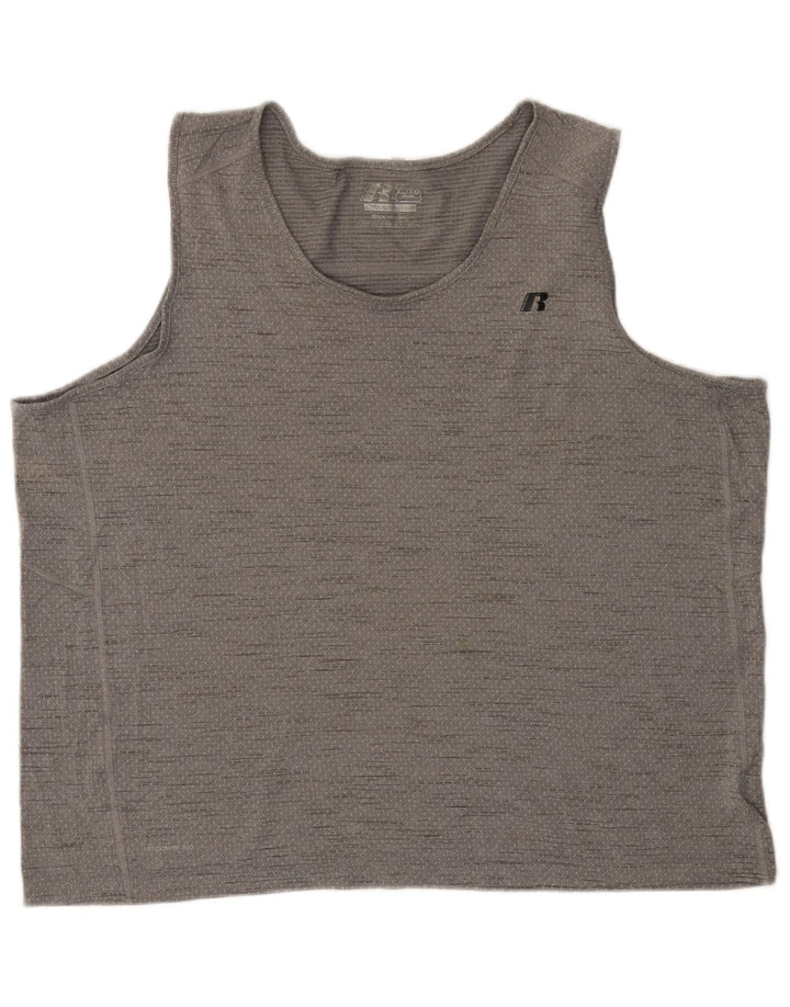 RUSSELL ATHLETIC Canotta Dri-Power da uomo UK 46/48 XL Grigio chiazzato