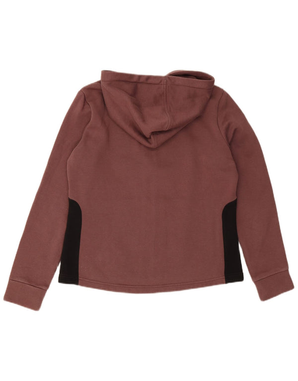 Felpa con cappuccio e zip da donna Puma UK 16 Large Marrone Colourblock Cotton