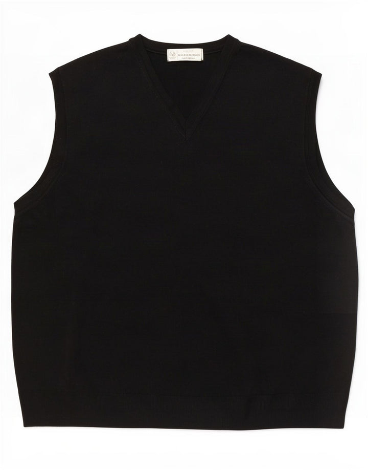 Canottiera da uomo Marks & Spencer grande nera in lana vergine