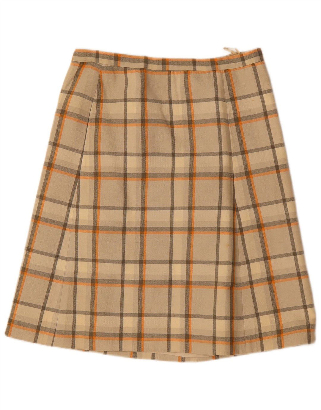 Gonna a trapezio da donna VINTAGE W30 a quadri beige medio