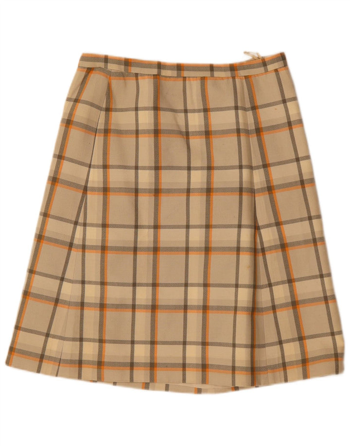 Gonna a trapezio da donna VINTAGE W30 a quadri beige medio