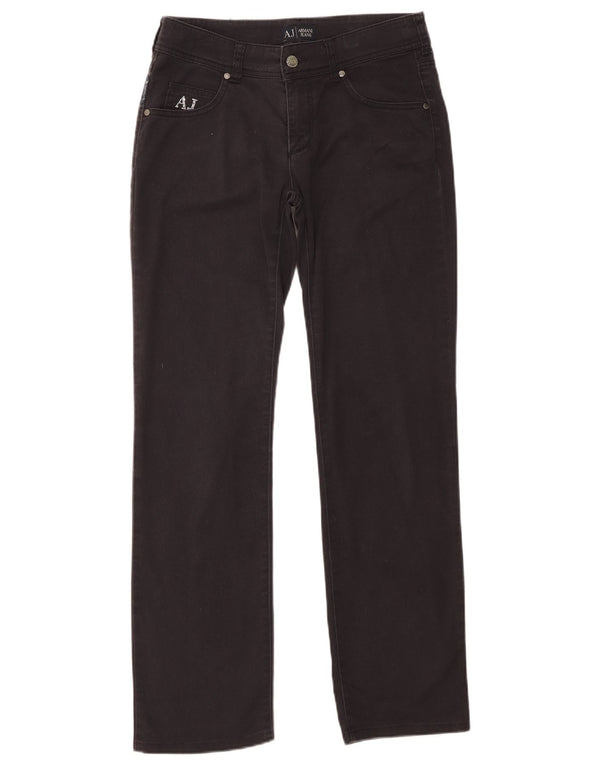 Pantaloni casual dritti da donna Armani Jeans W28 L30 Blu Navy