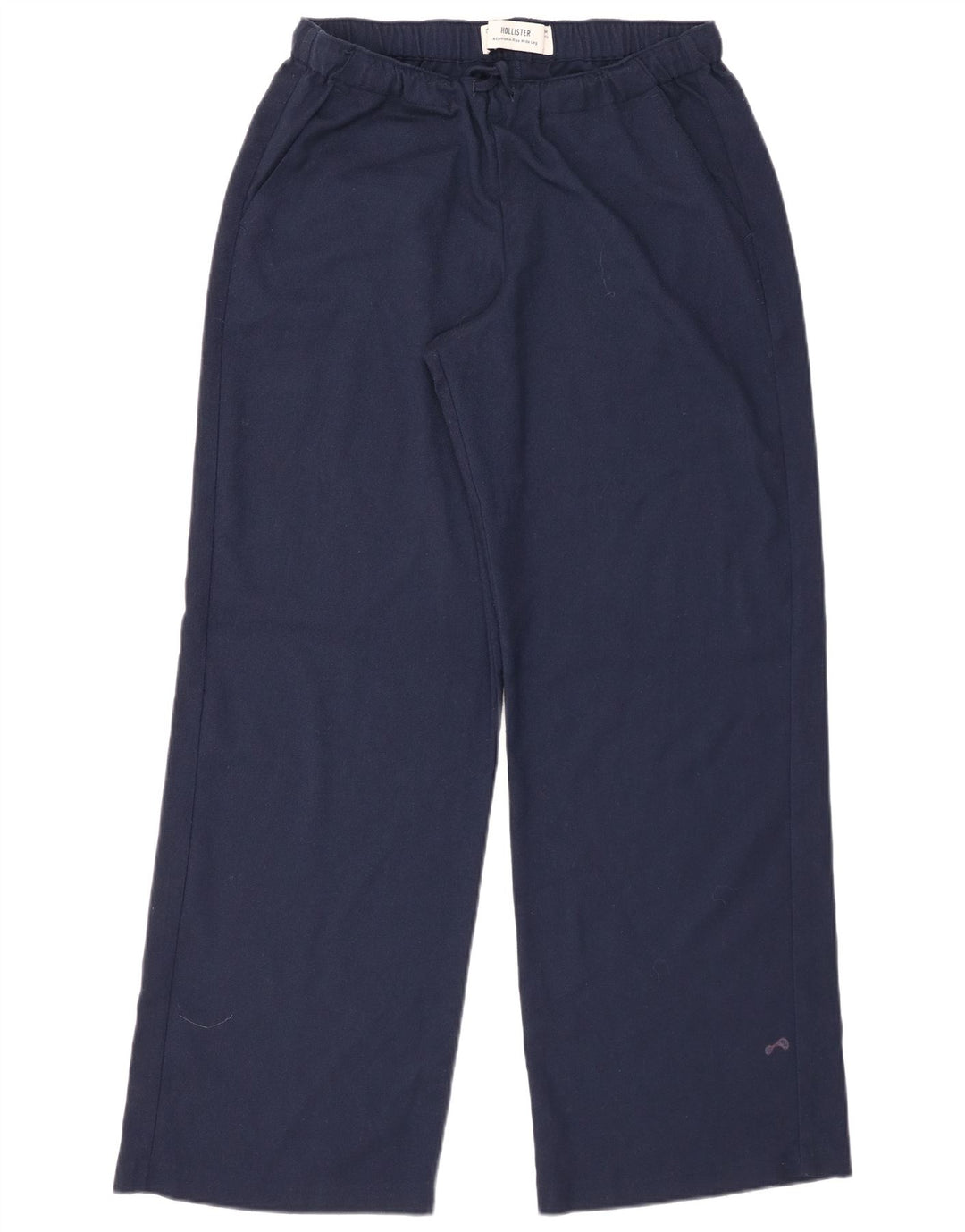Pantaloni casual HOLLISTER da donna a gamba larga medi W30 L32 blu navy