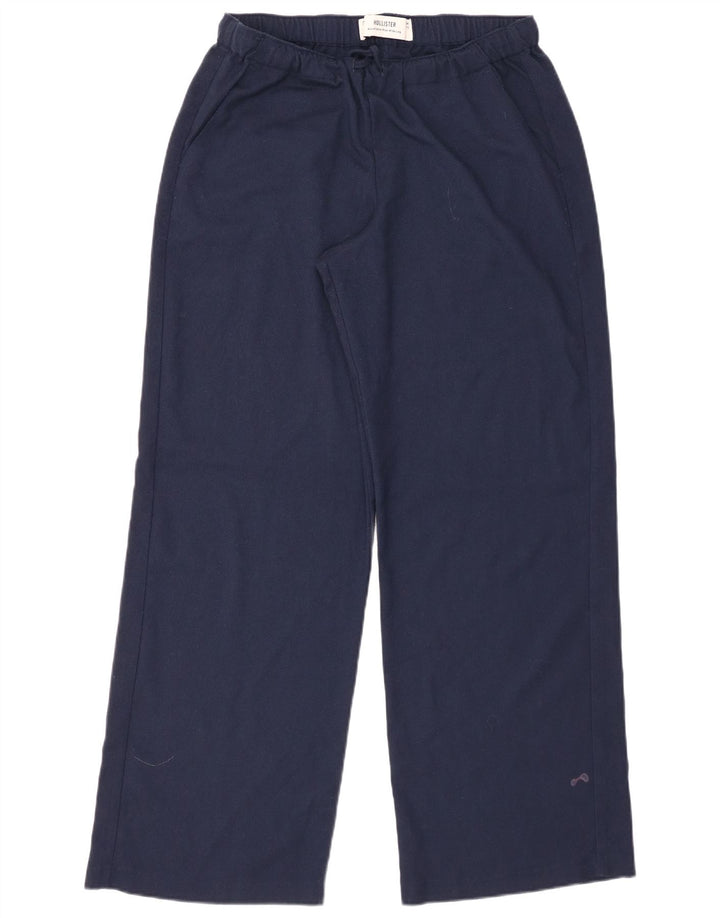 Pantaloni casual HOLLISTER da donna a gamba larga medi W30 L32 blu navy