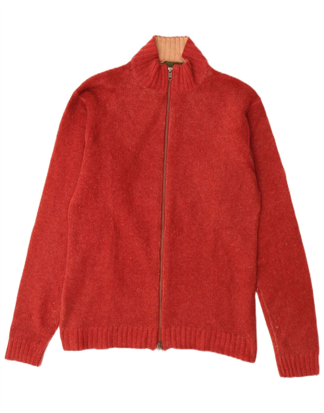 Maglione cardigan da uomo Timberland piccolo in lana d'agnello rossa