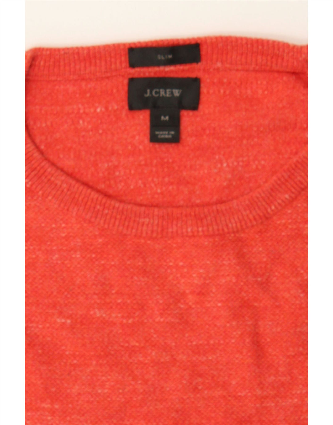 J. CREW Mens Slim Fit Crew Neck Jumper Sweater Medium Orange Cotton Vintage J. Crew and Second-Hand J. Crew from Messina Hembry 