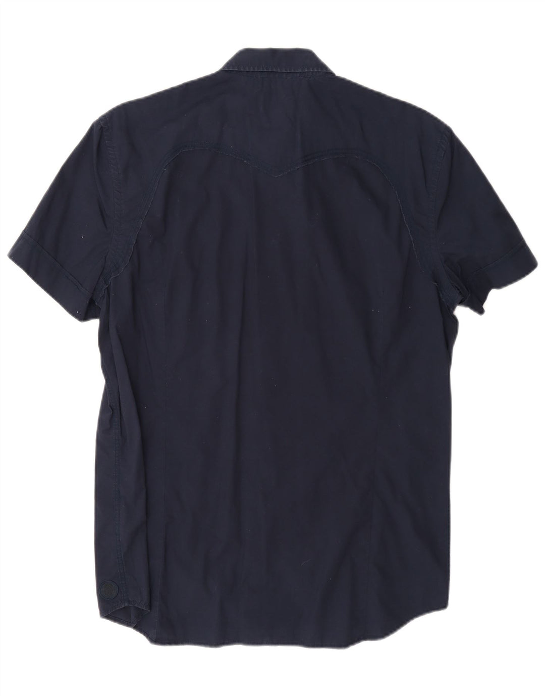 Camicia a maniche corte da uomo Diesel Large in cotone blu navy