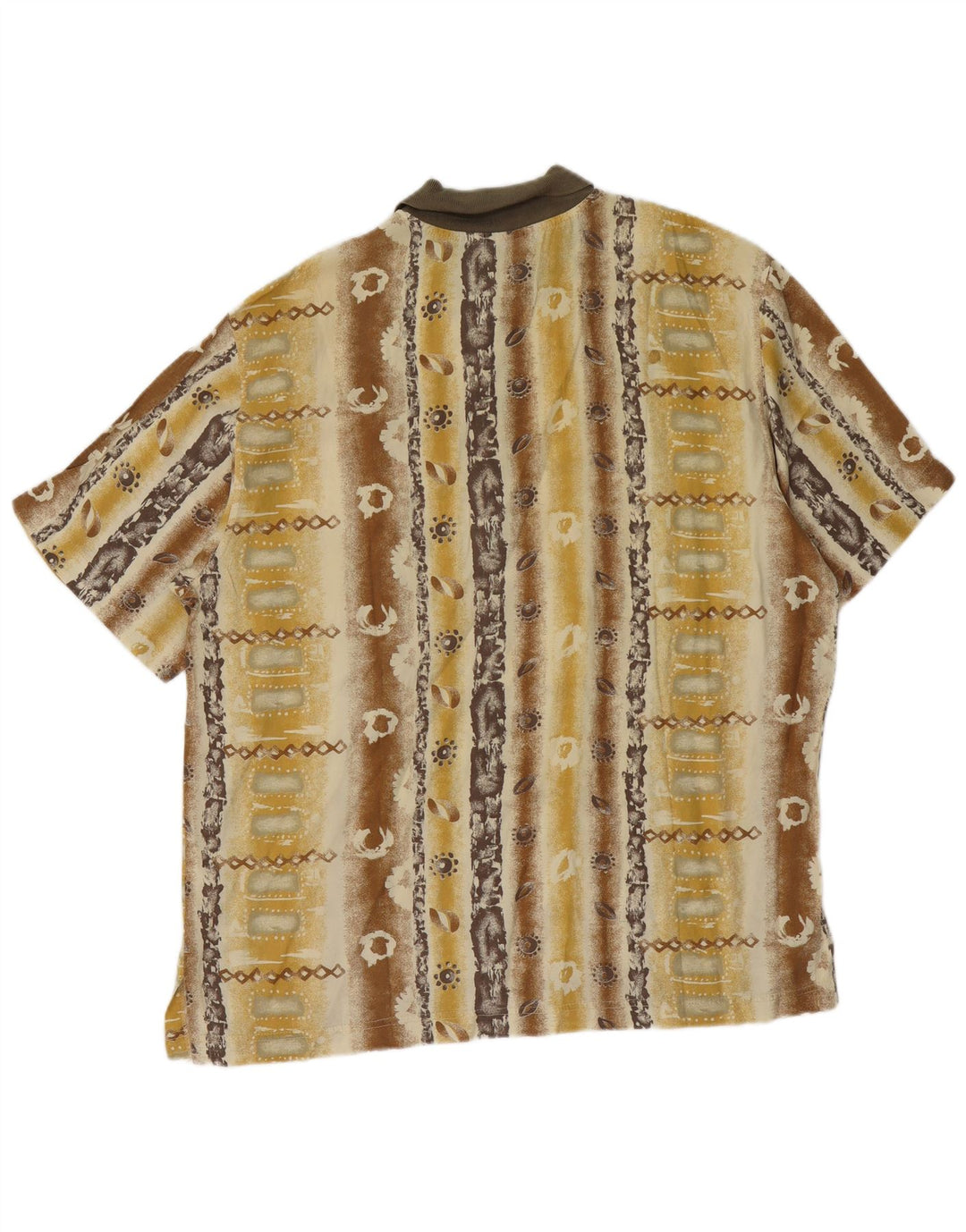 Camicia pullover a maniche corte da uomo vintage grande floreale giallo