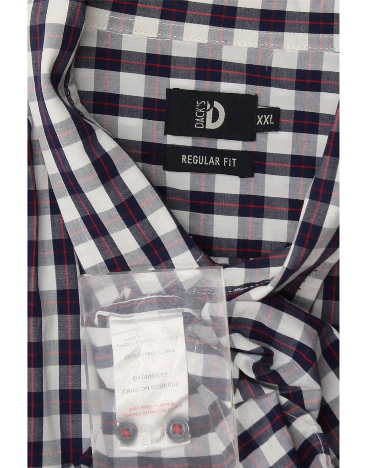 Camicia da uomo dalla vestibilità regolare di Dack 2XL in cotone a quadretti blu navy