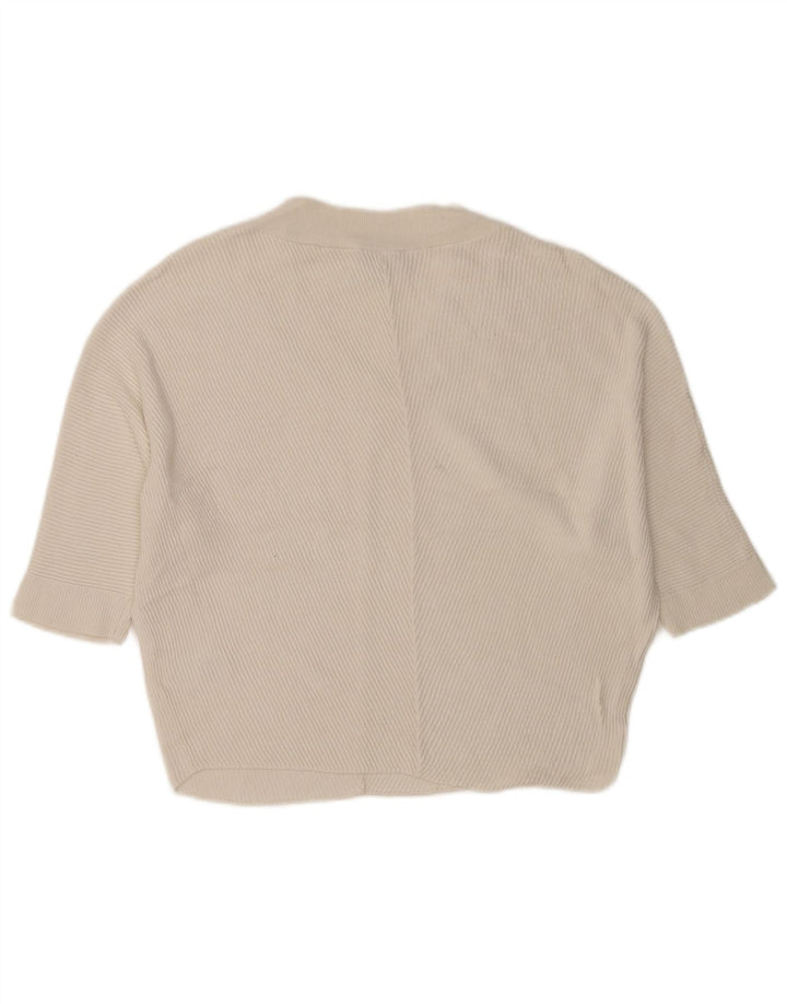 Maglione da donna con scollo a V corto oversize Phase Eight da donna UK 10 piccolo bianco