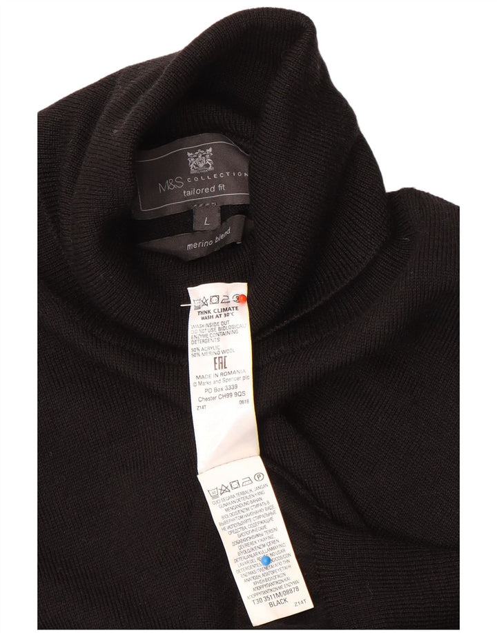 Maglione maglione a collo alto da donna Marks & Spencer UK 16 grande nero