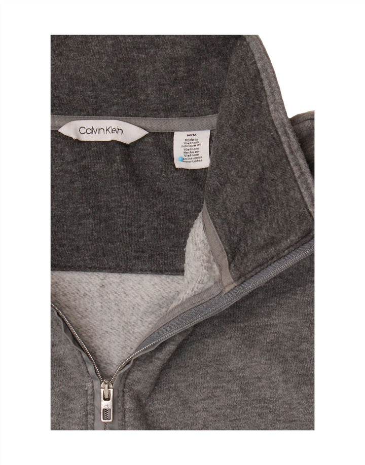 CALVIN KLEIN Mens Zip Neck Sweatshirt Jumper Medium Grey Vintage Calvin Klein and Second-Hand Calvin Klein from Messina Hembry 