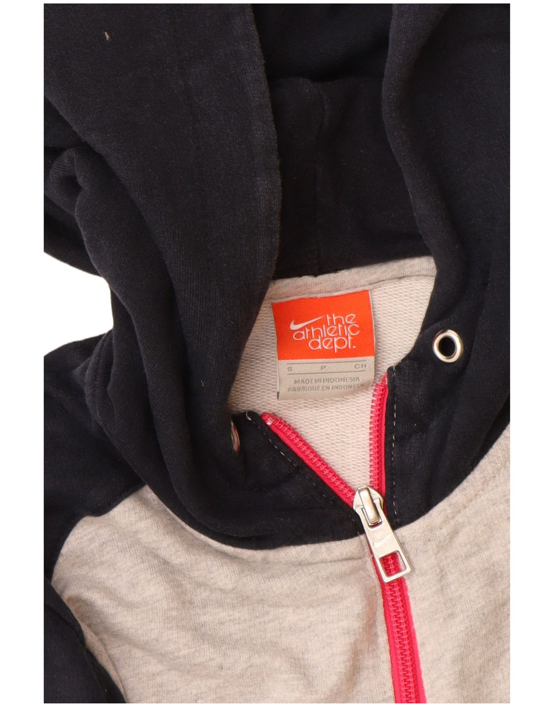 Felpa con cappuccio e zip da donna Nike UK 10 Small Grey Colourblock