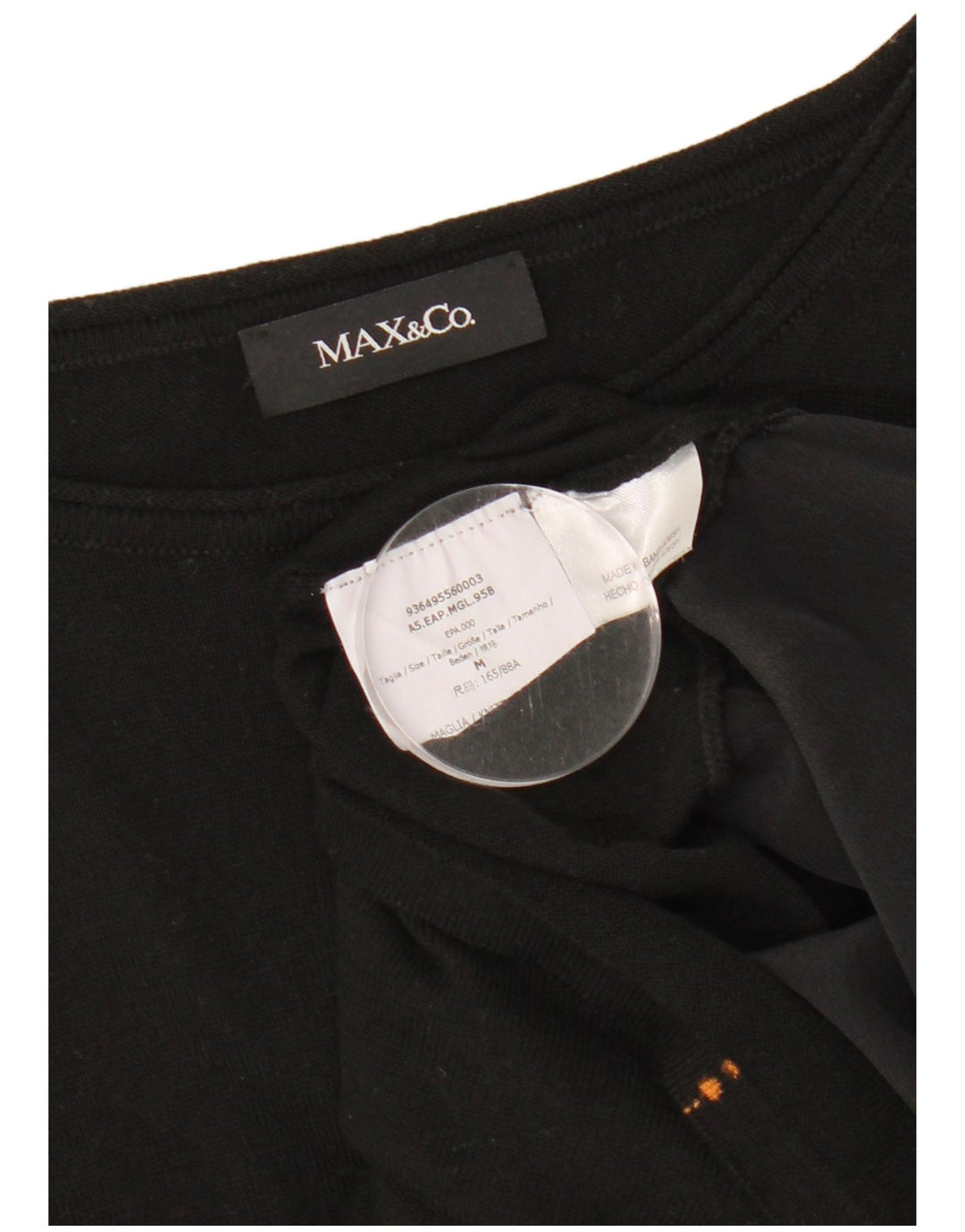 MAX & CO. Womens Asymmetric Blouse Top UK 12 Medium Black