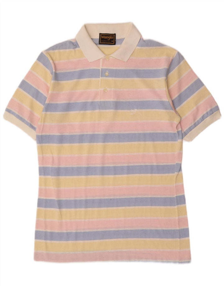 Polo da uomo WRANGLER in poliestere a righe multicolori medie