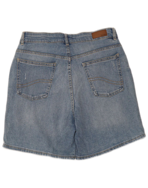 FAT FACE Pantaloncini di jeans a vita alta Darley da donna UK 10 piccoli W28 blu