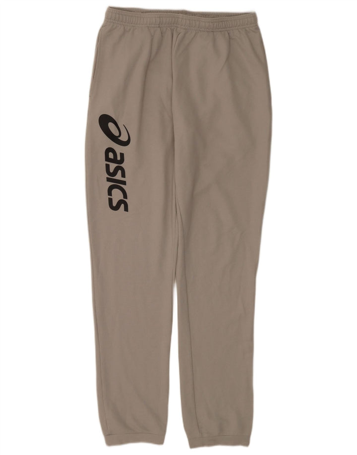 Pantaloni da tuta da uomo con grafica Asics, pantaloni da jogging, grandi, in poliestere grigio