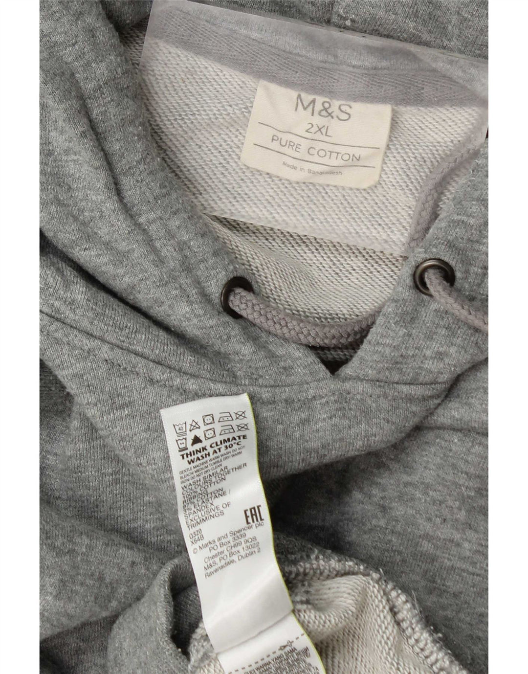 Maglione con cappuccio da uomo Marks & Spencer 2XL cotone grigio