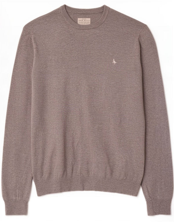 Jack Wills Uomo Maglione con scollo a barchetta Maglione grande in cotone grigio