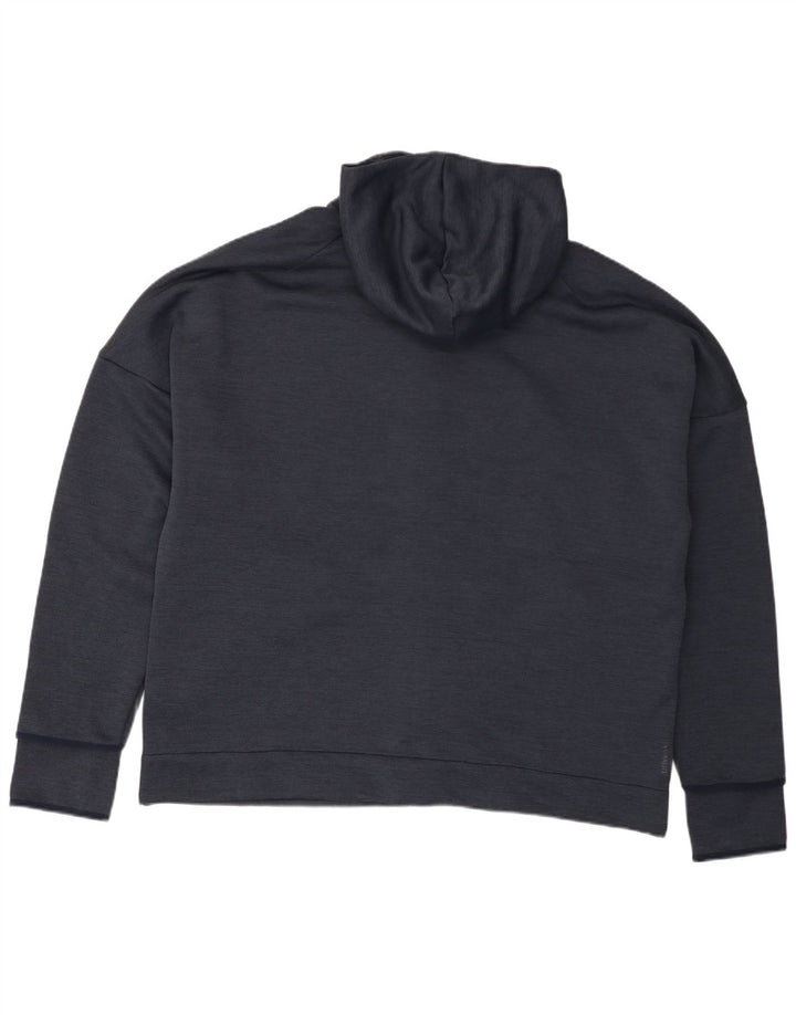 Maglione con cappuccio e zip da uomo Adidas 2XL poliestere blu navy