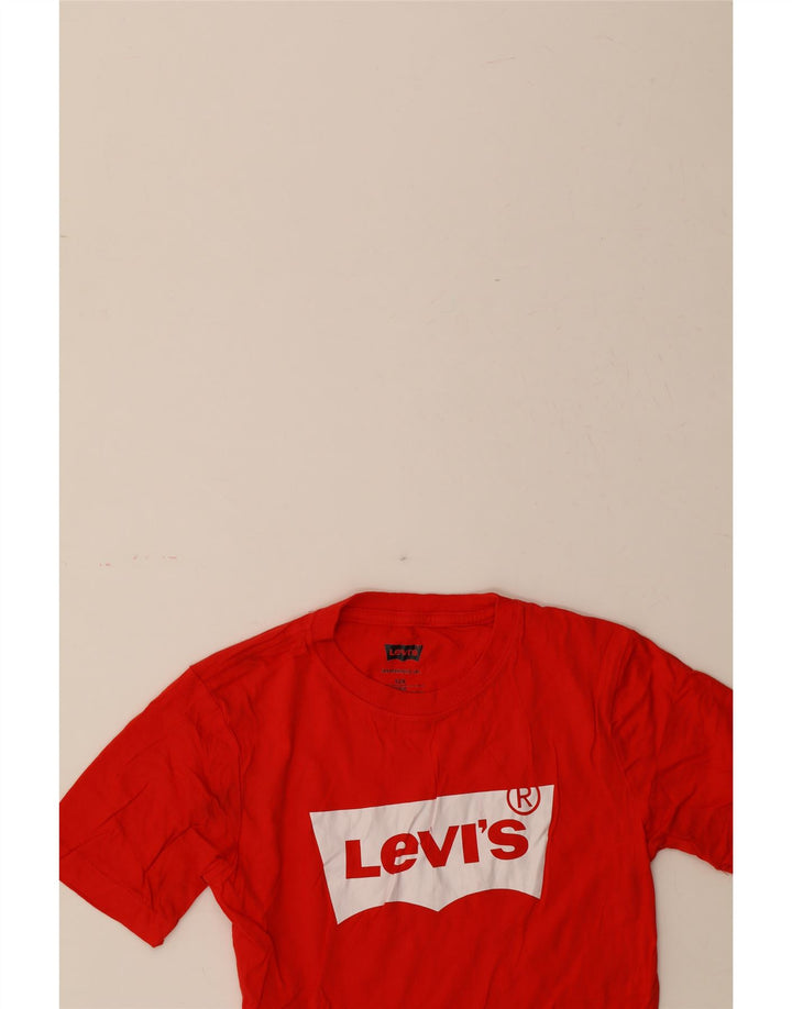 LEVI'S Boys Graphic T-Shirt Top 11-12 Years Red Cotton Vintage Levi's and Second-Hand Levi's from Messina Hembry 