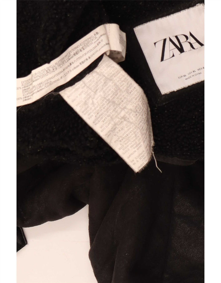 Giacca Sherpa da uomo Zara UK 42 XL poliestere nero