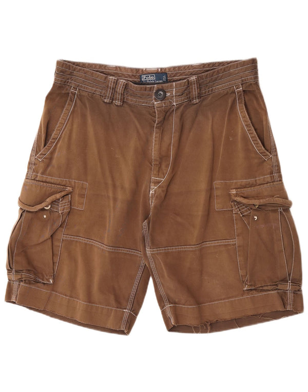 Polo Ralph Lauren Mens Cargo Shorts W34 Large Brown Cotton