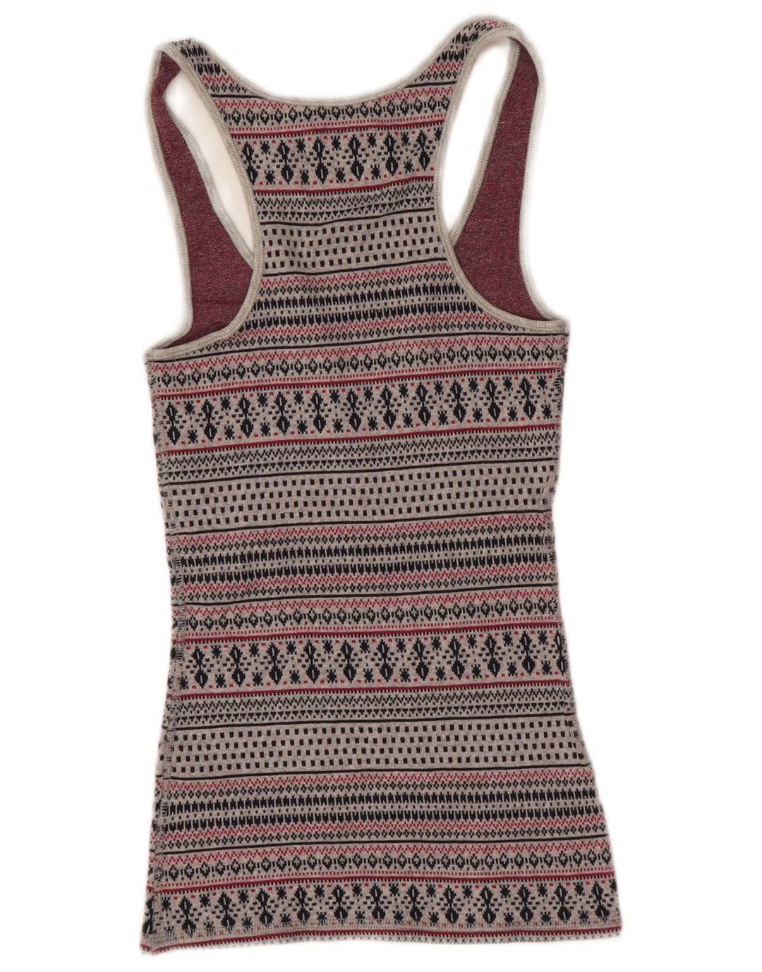 JACK WILLS Canotta da donna UK 8 Small Grigio Fair Isle Cotone