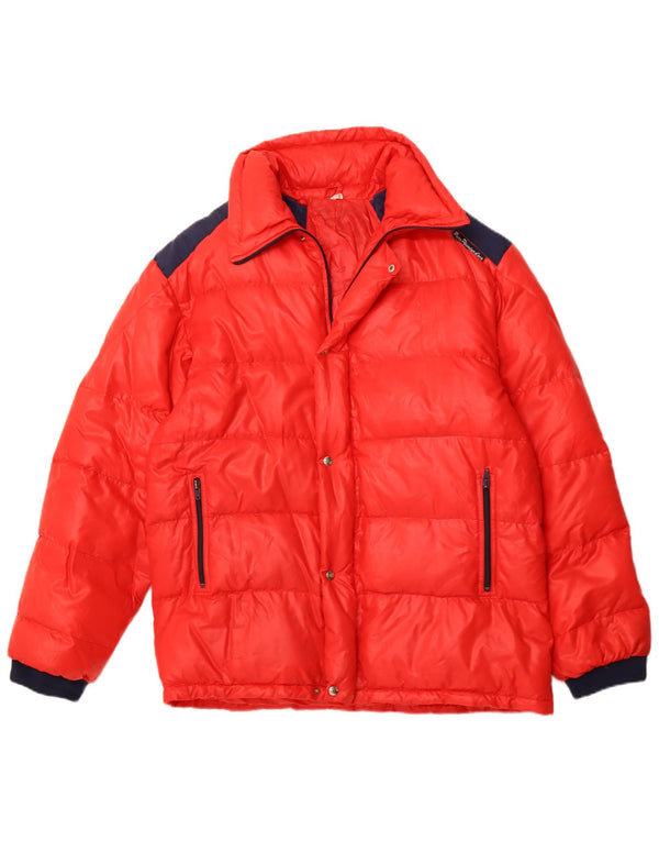 Giacca imbottita da uomo VINTAGE UK 40 Large Red Colourblock in poliammide