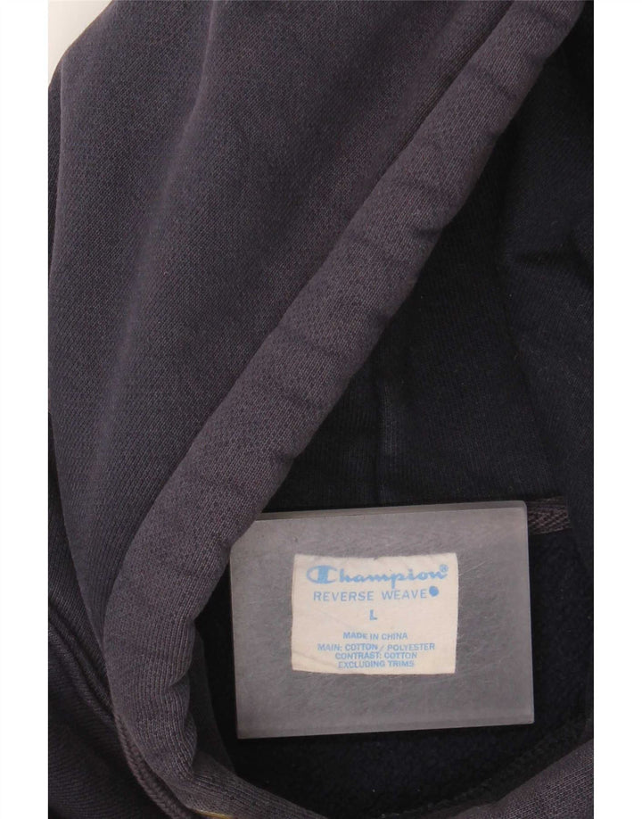 Felpa con cappuccio da uomo Champion Large in cotone blu navy