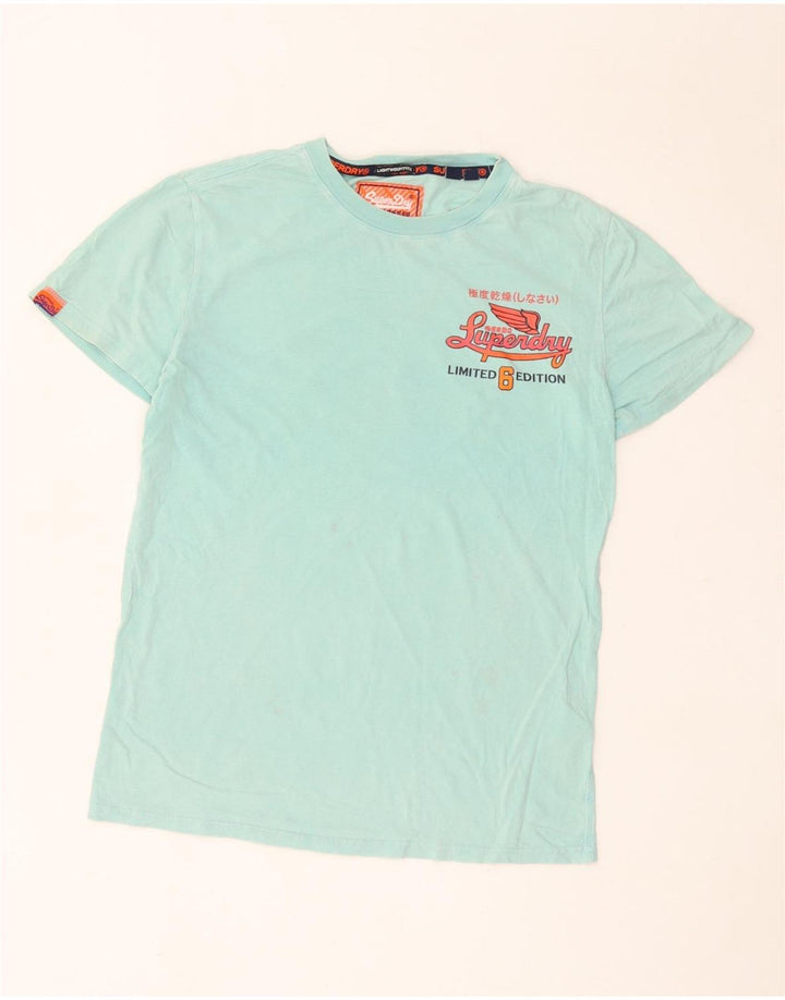 T-shirt grafica da uomo Superdry Top Small in cotone turchese