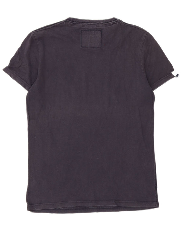 T-shirt grafica da donna Superdry Top UK 14 cotone medio blu navy