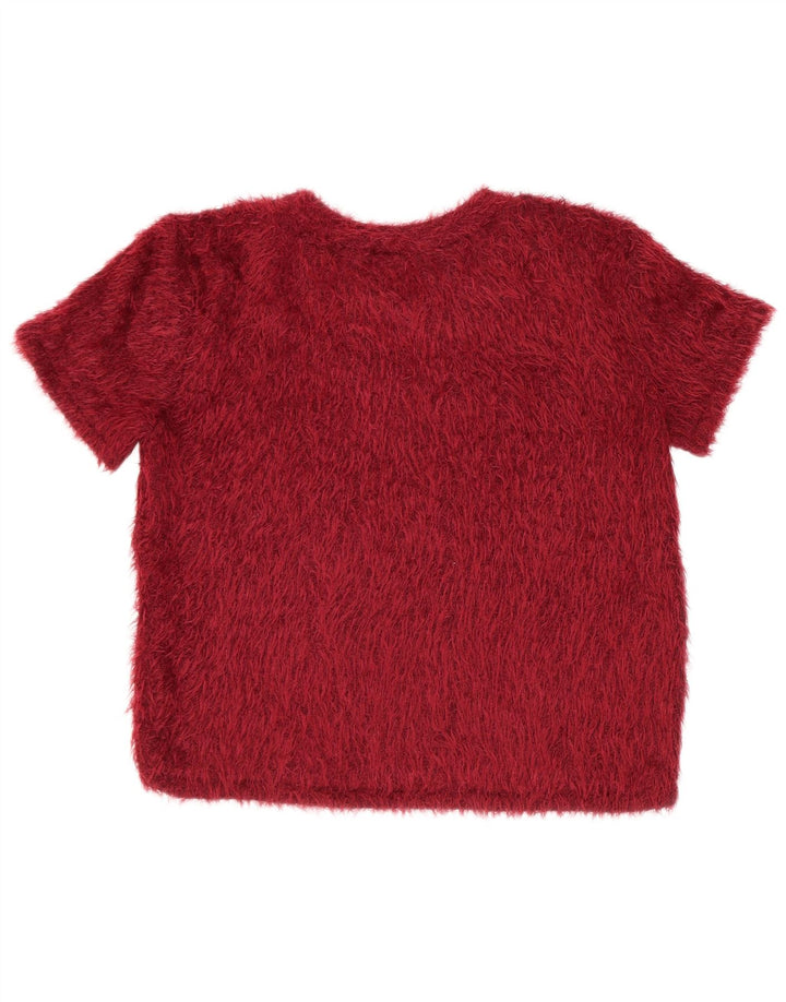 T-shirt corta Zara Trafaluc da donna UK 12 poliestere rosso medio