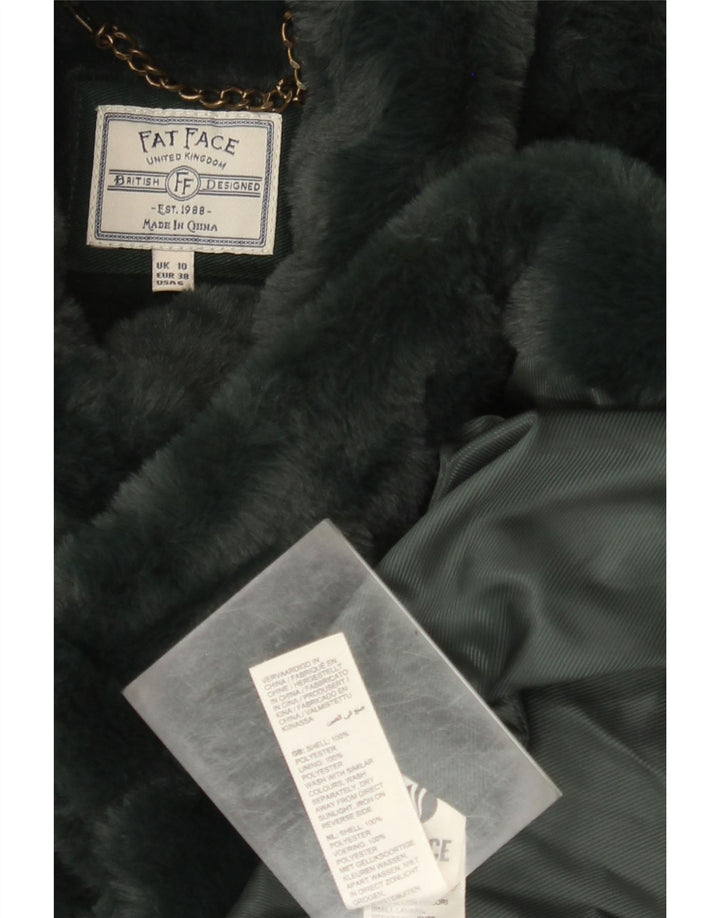 Soprabito oversize in pelliccia sintetica da donna Fat Face UK 10 piccolo poliestere verde