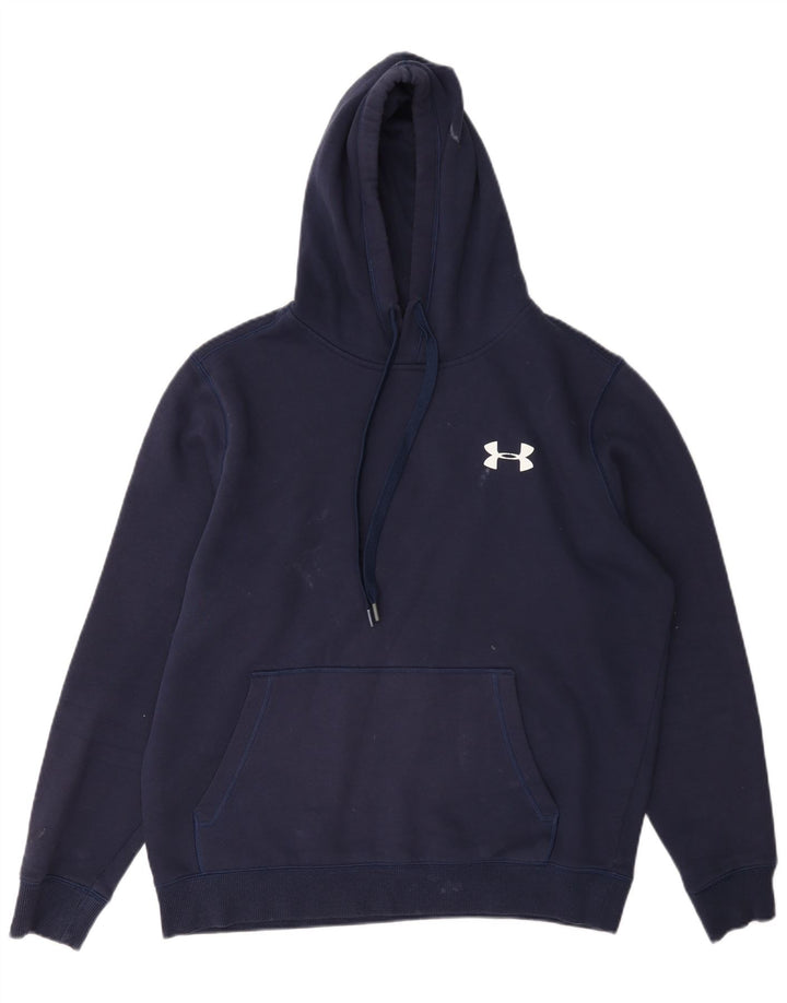 Felpa con cappuccio Under Armour da uomo Cold Gear, cotone medio blu navy