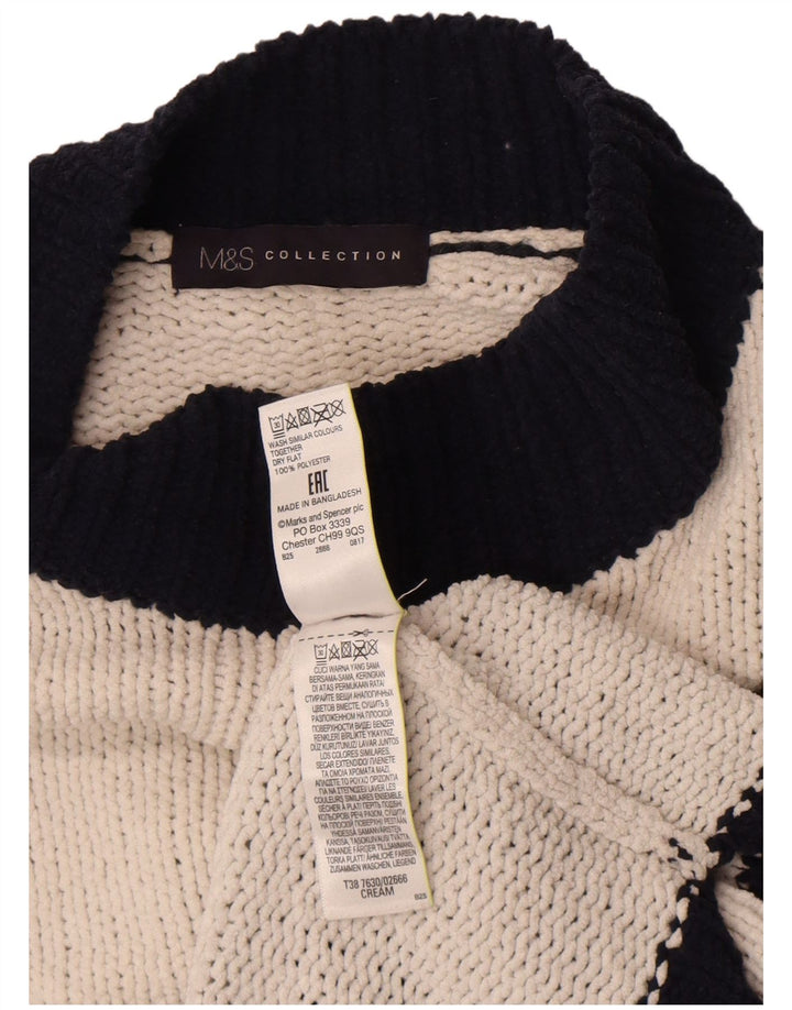 Maglione maglione a collo alto da donna Marks & Spencer UK 14 medio bianco