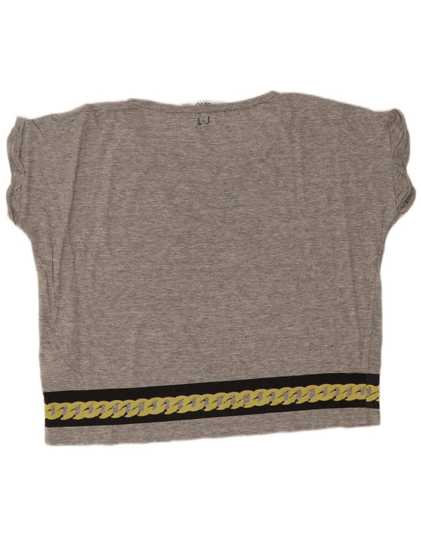 T-shirt grafica oversize da donna Liu Jo Top UK 4 XS cotone grigio