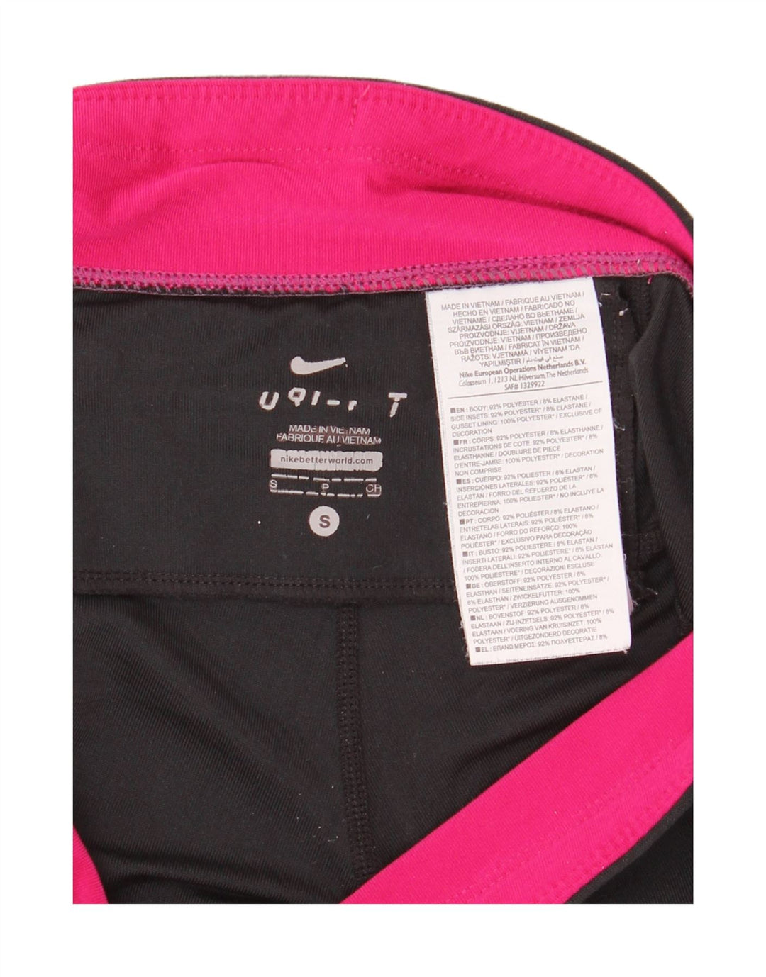 Leggings Nike da donna UK 10 Small Nero Colourblock Poliestere