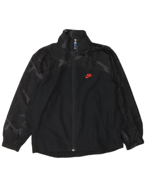 Giacca superiore della tuta da ragazzo Nike 10-11 anni media blu navy geometrica