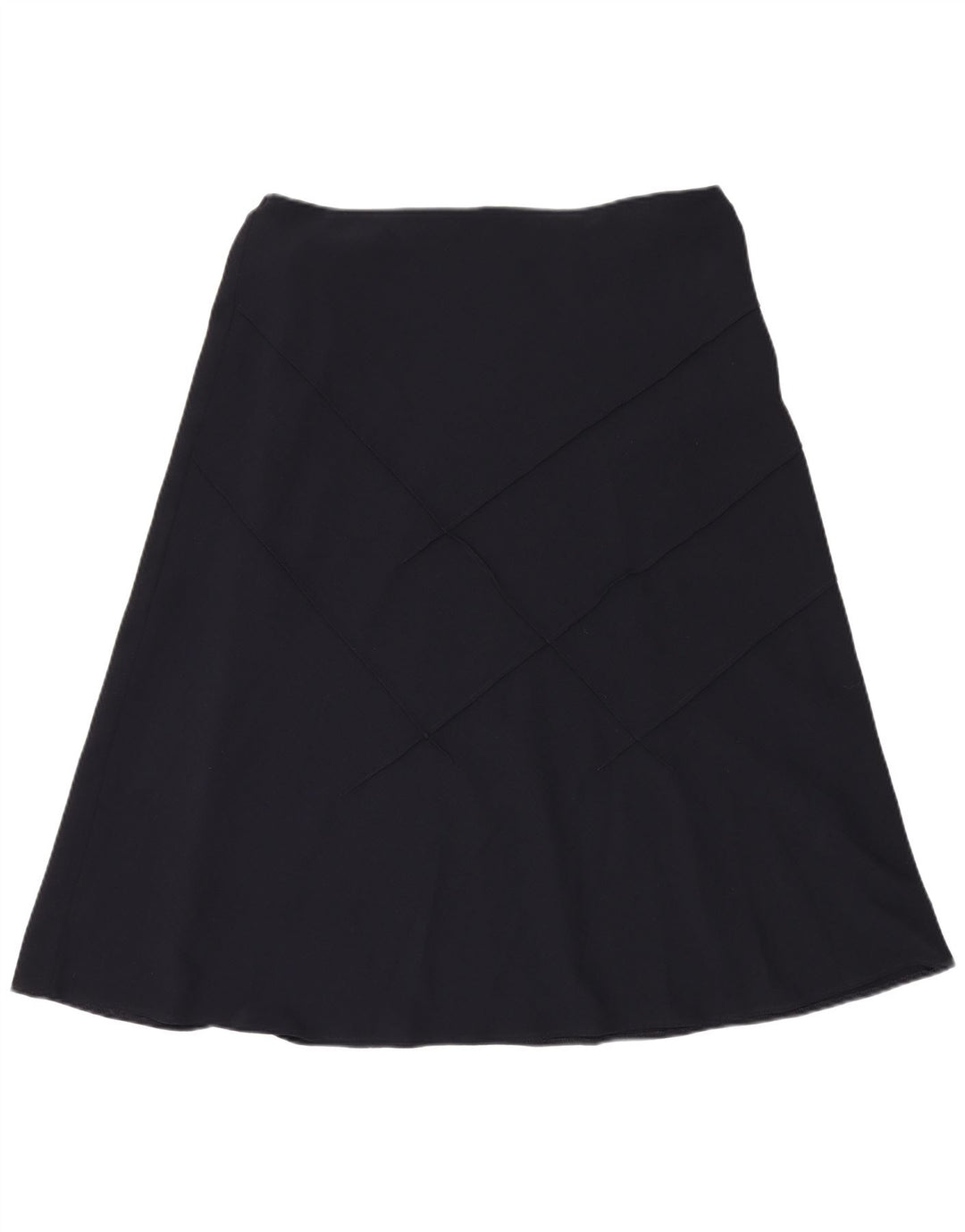 Gonna a trapezio da donna Marks & Spencer UK 18 XL W40 poliestere blu navy
