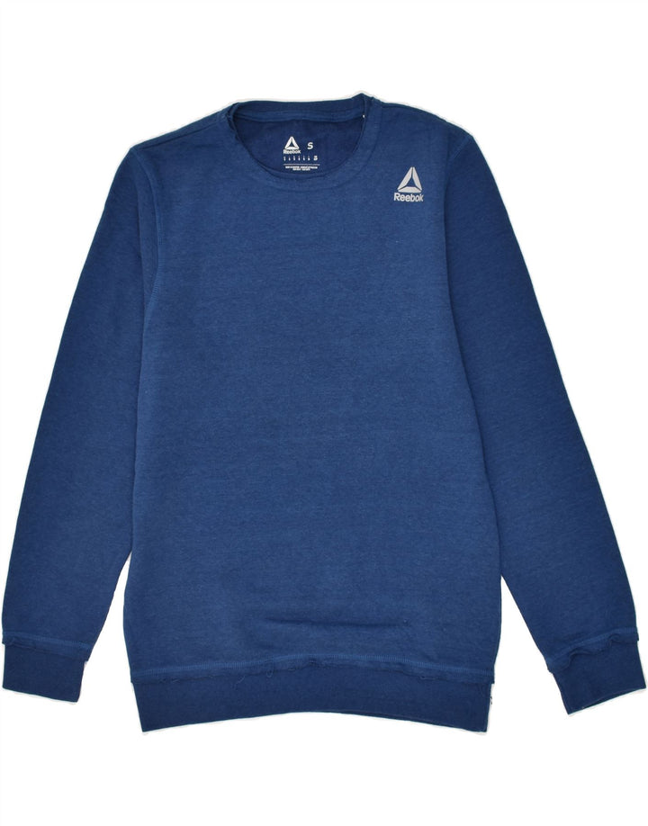 REEBOK Mens Sweatshirt Jumper Small Navy Blue Cotton Vintage Reebok and Second-Hand Reebok from Messina Hembry 